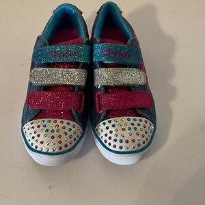 Skechers Kids' Sparkle Sneakers - Pink, Silver, Blue